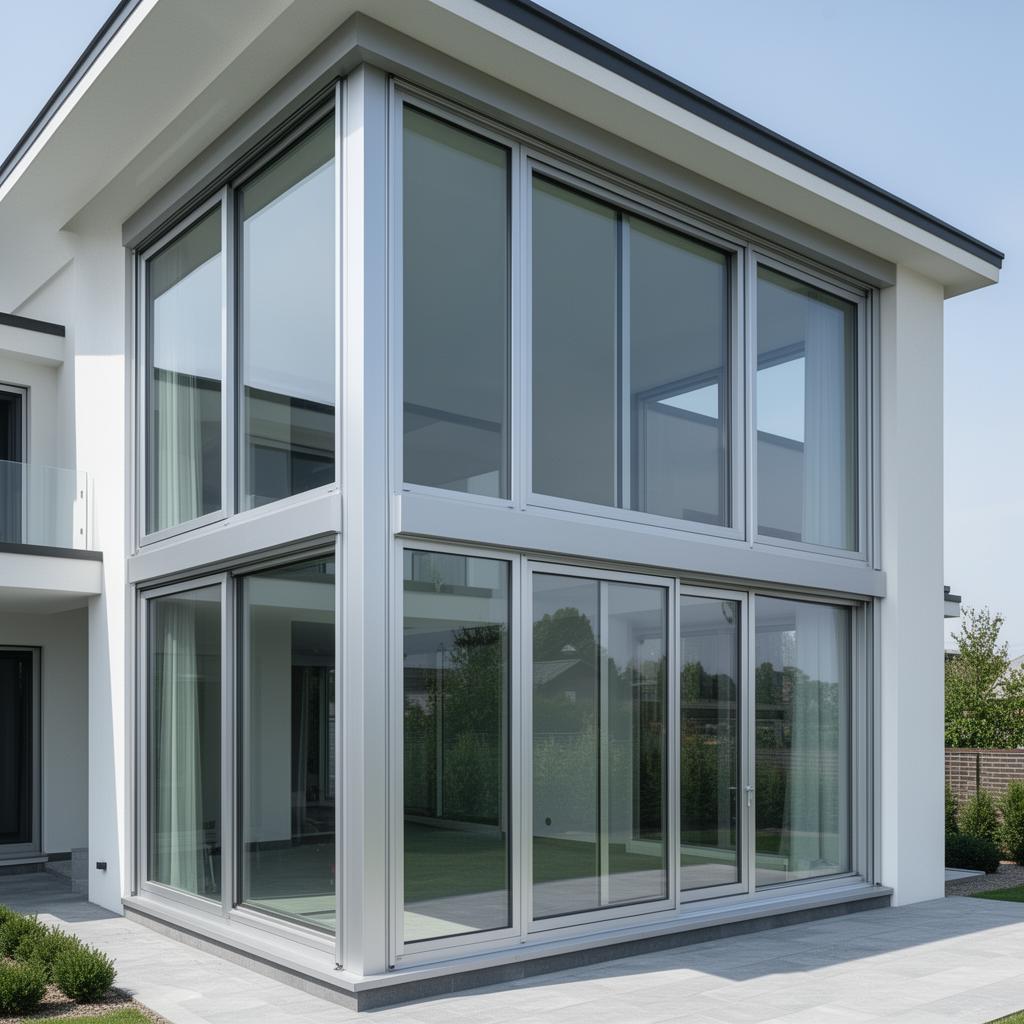 Esquadrias de alumínio modernas instaladas em residência de alto padrão em Presidente Prudente